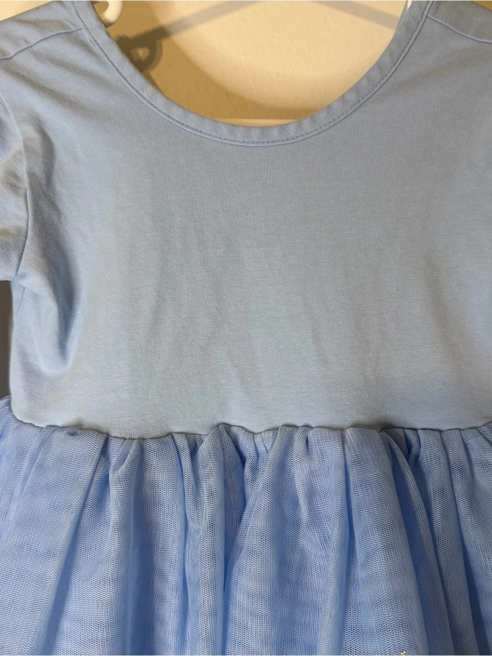 Hanna Andersson Girls Blue Star Tulle Long Sleeve Princess Dress Size 4 100 cm